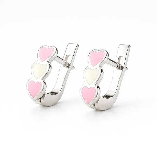 Balabinka Silver Children’s Earrings Hearts