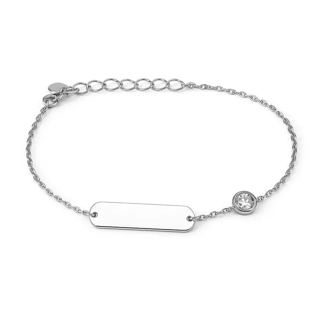 Balabinka Silver Engravable Plate Bracelet