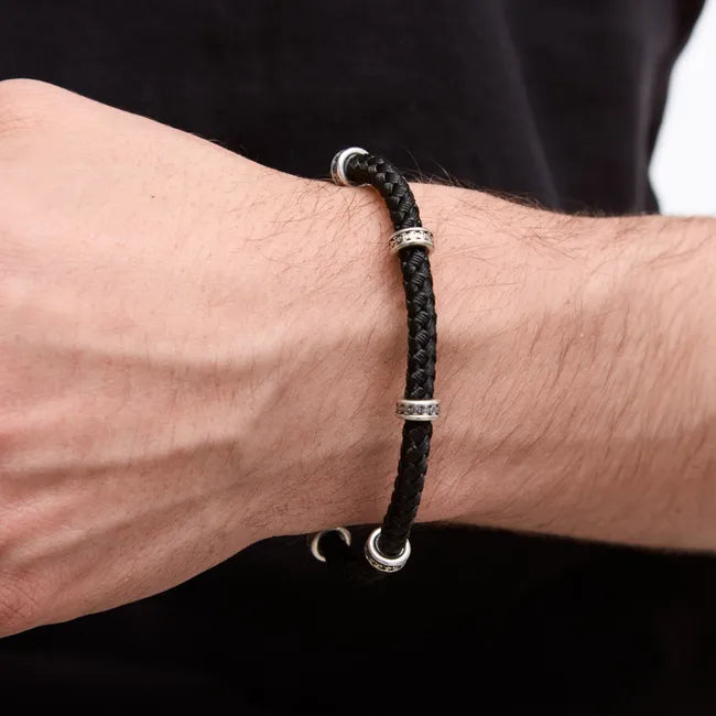 Balabinka Silver Silk Bracelet with Slim Inserts