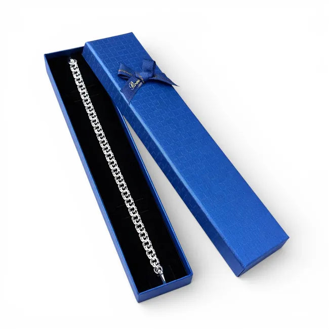 Balabinka Flat Bismarck Silver Bracelet with Romance Gift Box