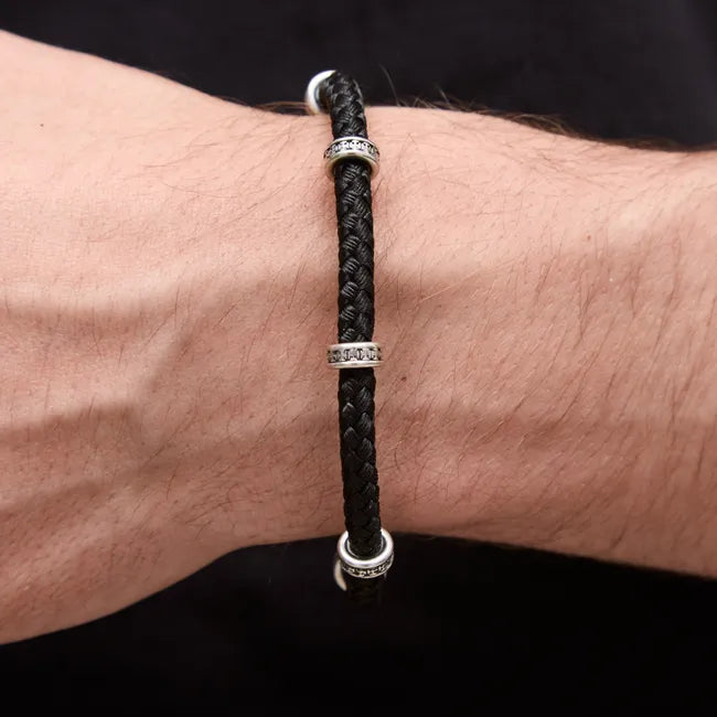 Balabinka Silver Silk Bracelet with Slim Inserts