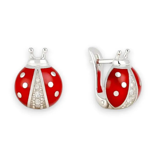 Balabinka Children’s Silver Earrings Ladybugs