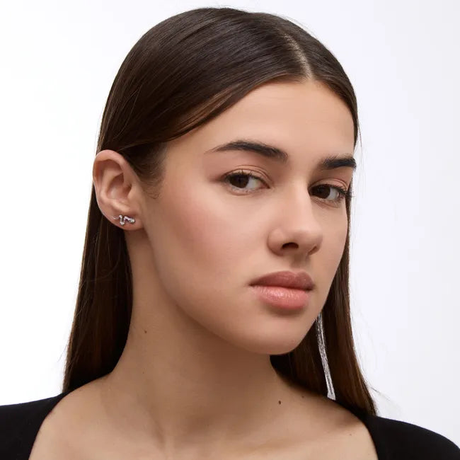 Balabinka Silver Snake Stud Earrings