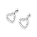 Balabinka Silver CZ Heart Stud Earrings