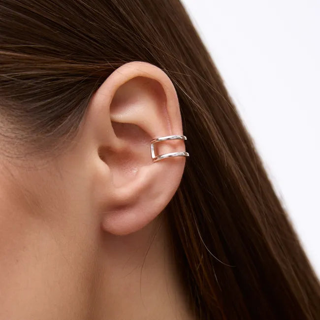 Balabinka Silver Double Stripe Ear Cuff